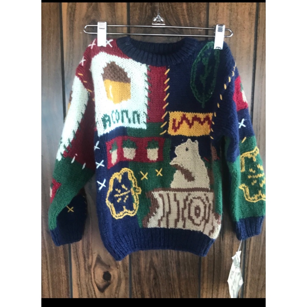 Badge kids hand knit fall sweater (4/5)